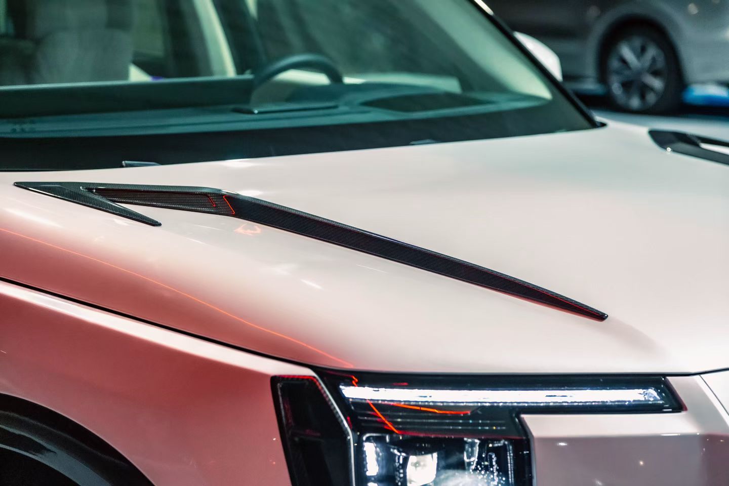 ZEEKR 9X hood trim close-up